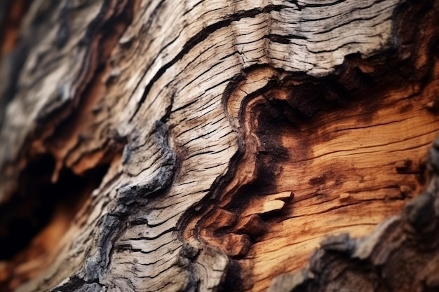 Close up of the bark of a pine tree