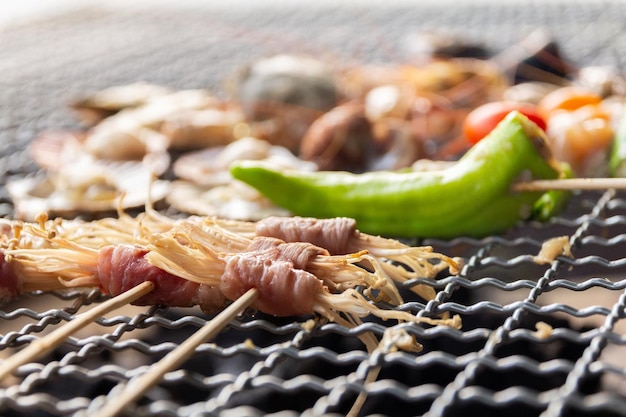 Close up of bbq on grill