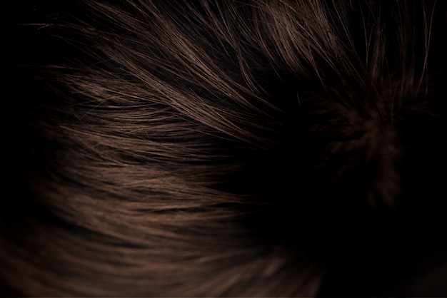 Close up of beautiful brunette hair as background