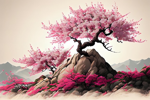 Close up beautiful cherry blossom Japan39s journey Generative Ai