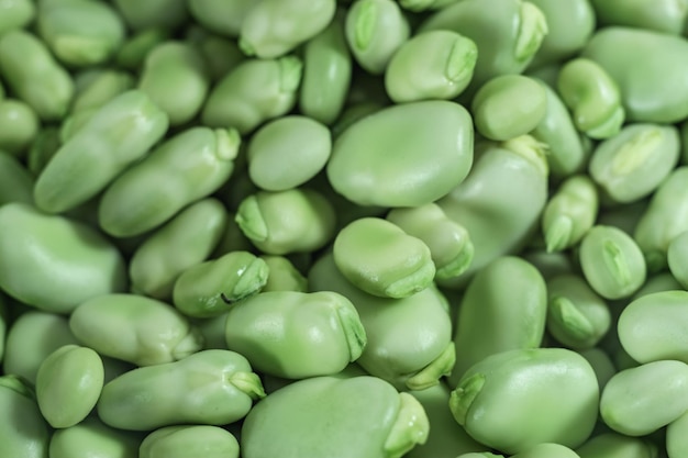 Photo close up beautiful fresh geen broad beans pattern background texture for design