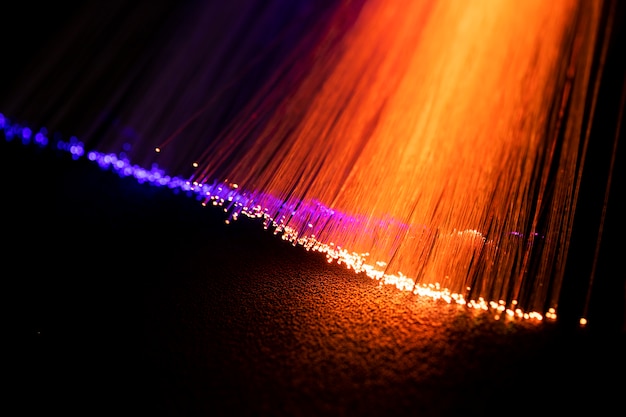 Close up on beautiful optical fiber details