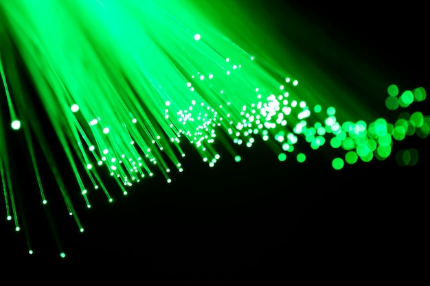 Close up on beautiful optical fiber details