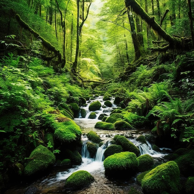 Close up of a beautiful spring stream