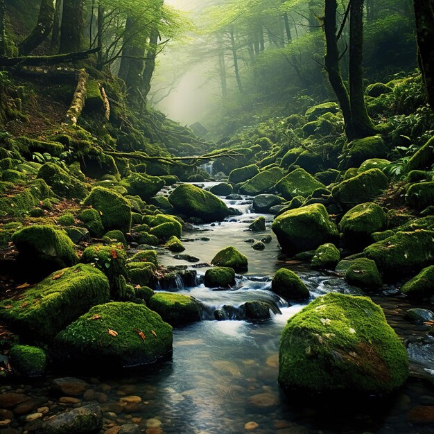 Close up of a beautiful spring stream