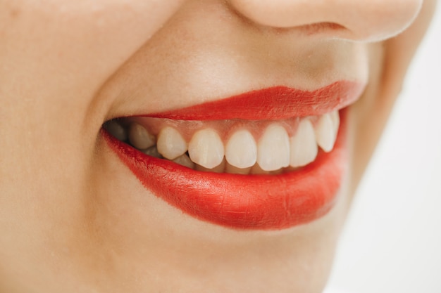 Close-up of a beautiful woman smile