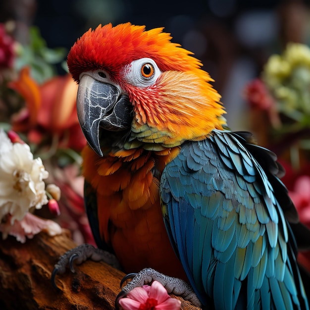 close up of a beautifull parrot