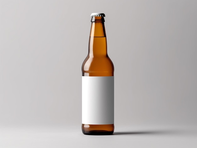 a close up of a beer bottle with a blank label generative ai