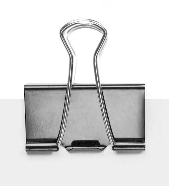 Close up of a binder clip