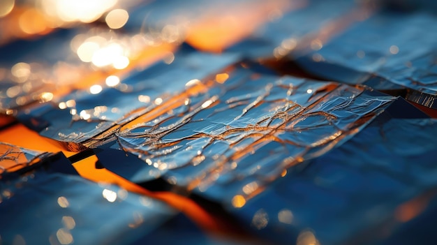 Close up of a biodegradable solar cell Created with Generative AI technology