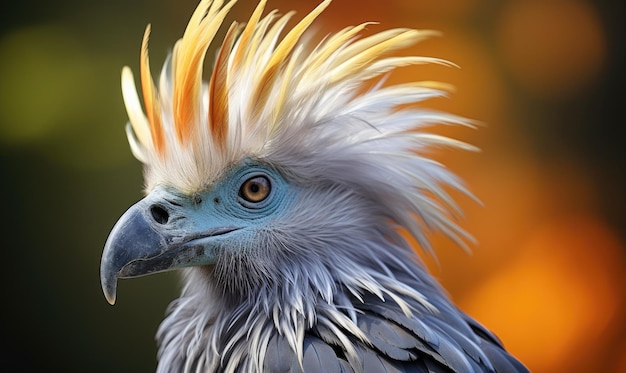 A close up of a bird with a mohawk