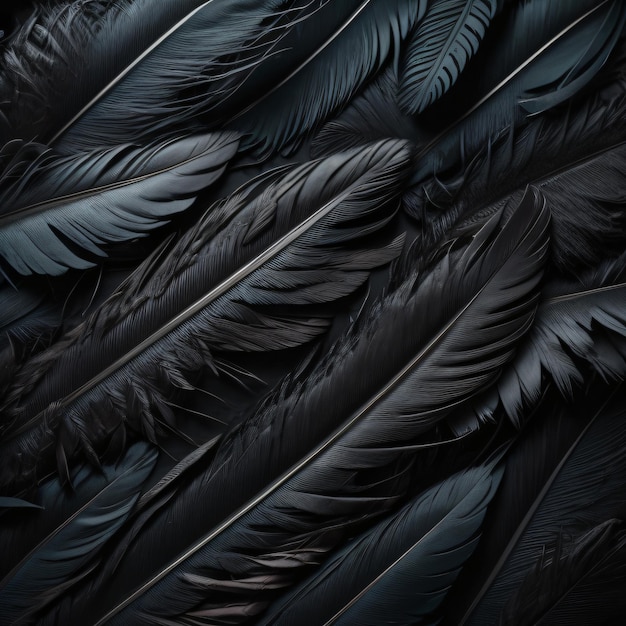 A close up of a black feather with the word feather on it.