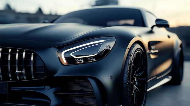 Photo a close up of a black mercedesamg sports car