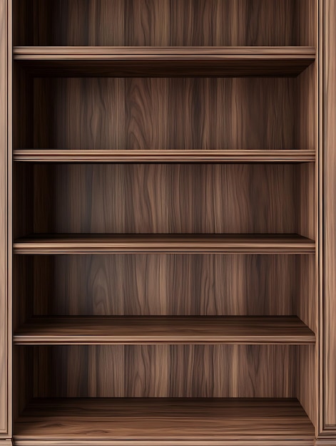 Photo close up of black walnut vintage bookcase