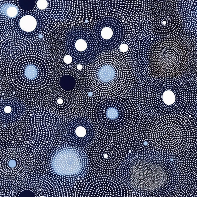 A close up of a black and white dotted background with circles generative ai