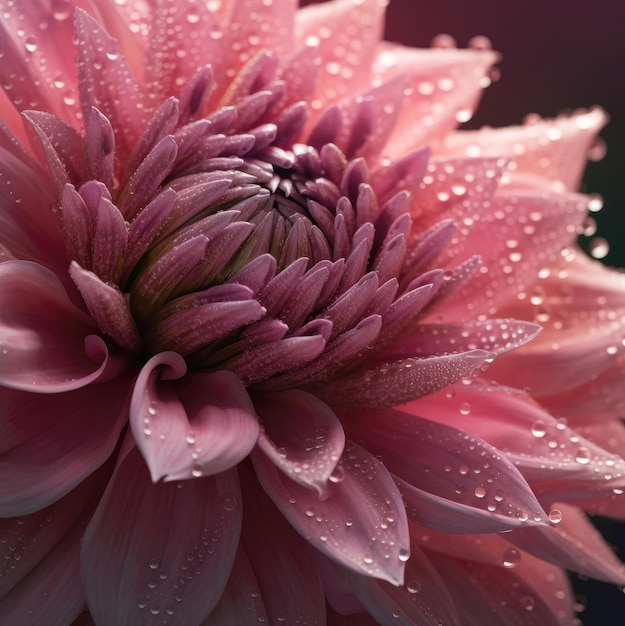 Close up of a blooming pink flower