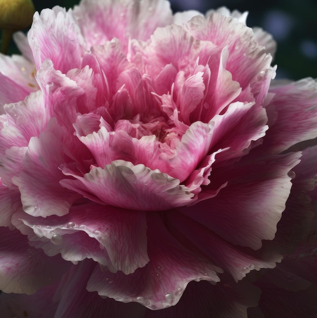 Close up of a blooming pink flower