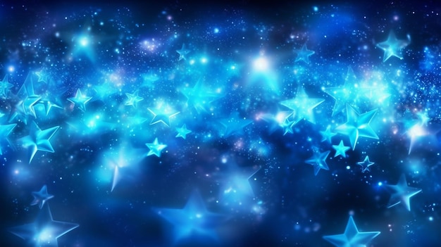 A close up of a blue background with stars and a sky generative ai