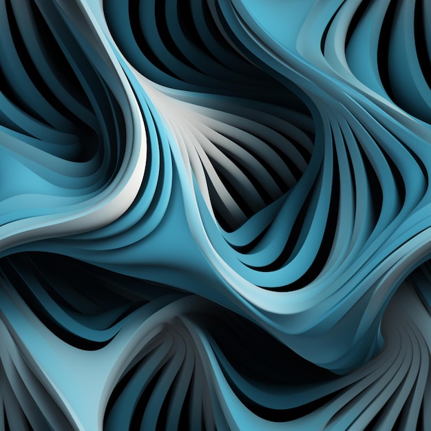 a close up of a blue and black abstract background with curves generative ai