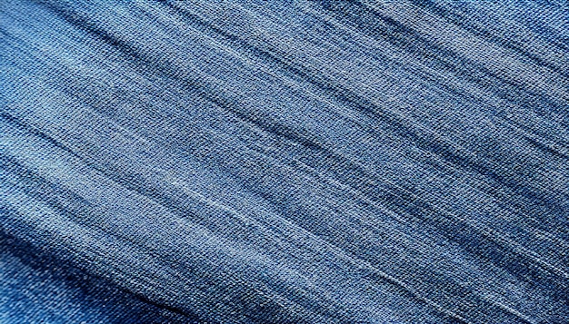 Photo close up of blue denim fabric texture showcasing intricate weave ideal for fashion sewing or design projects worn faded look adds nostalgia