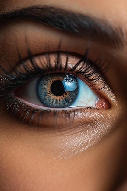 A close up of a blue eye