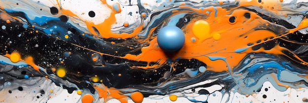 A close up of a blue and orange object generative ai image