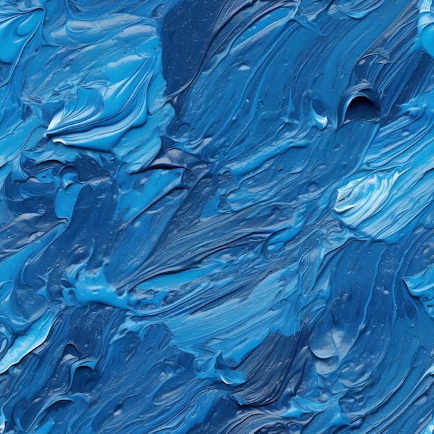 A close up of a blue paint texture with a black background generative ai