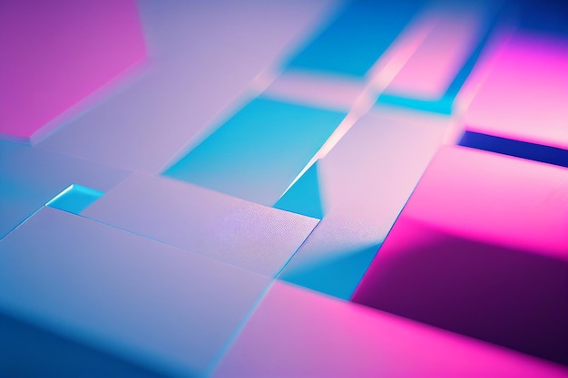 A close up of a blue and pink cubes