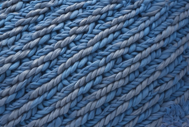 A close up of a blue rope with a blue band.