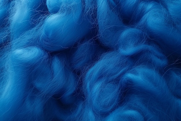 a close up of a blue wool with a blue texture