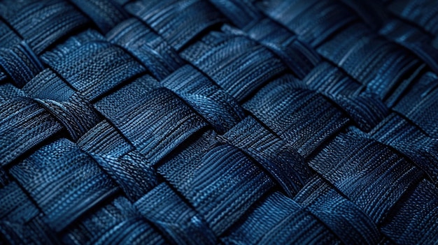 Close up of blue woven material suitable for textile backgrounds