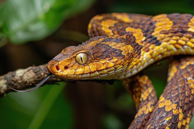 Close up of Boiga multo maculata snake