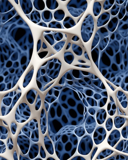 a close up of a bone structure with a blue background generative ai