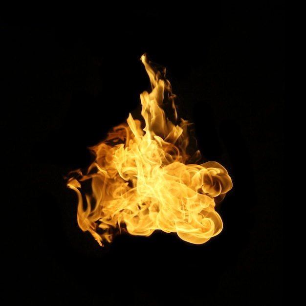 Close-up of bonfire against black background