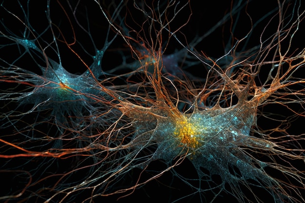 A close up of a brain with the word neuron on it