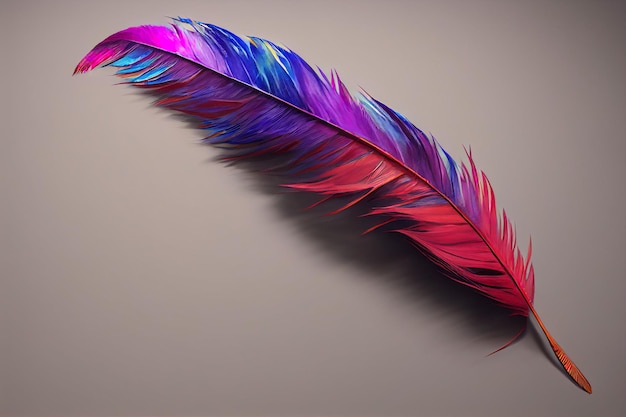 Close up of bright colorful feathers background 2d illustration