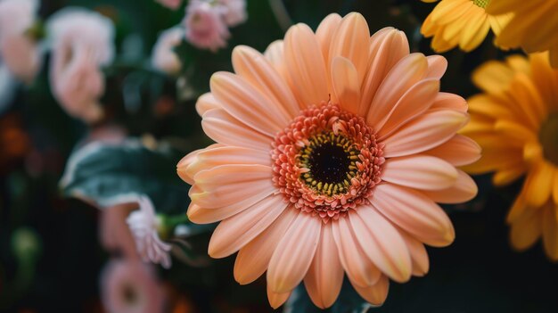 A close up of a bright orange flower with a yellow center