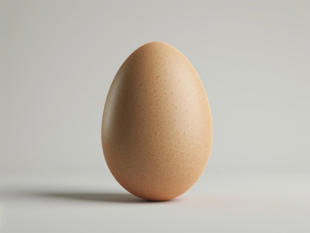 A close up of a brown egg with a rough surface