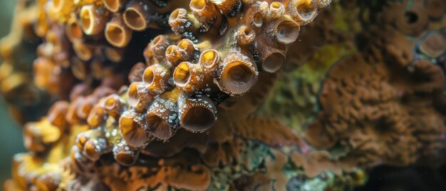 Close Up of Brown and Yellow Coral on a Reef