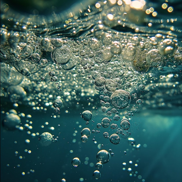 Photo a close up of bubbles that is being splashed with water