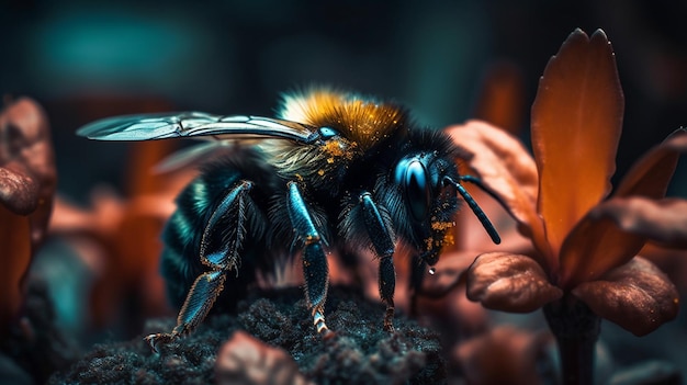 Close up of a bumblebeegenerative ai