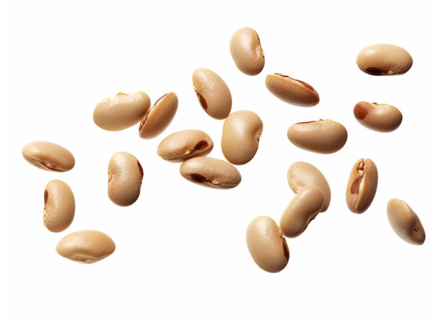 a close up of a bunch of beans on a white surface generative ai