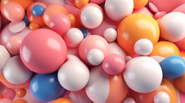 A close up of a bunch of colorful balloons in a pile generative ai