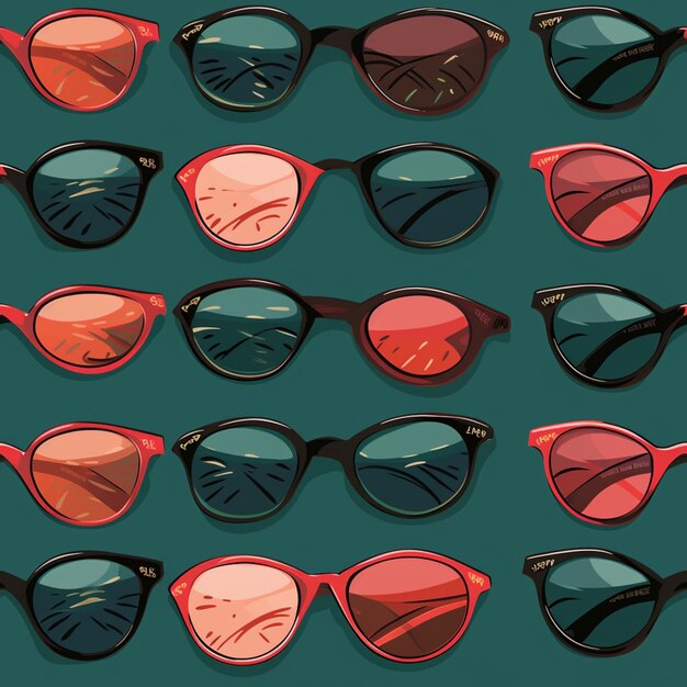 A close up of a bunch of different colored sunglasses generative ai