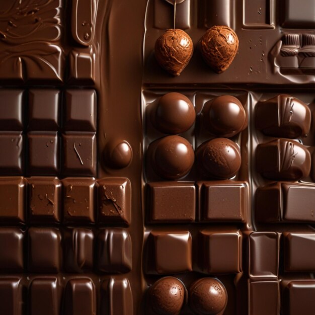 a close up of a bunch of different types of chocolates