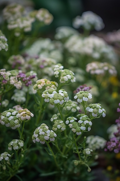 A close up of a bunch of flowers with the flowers in the background