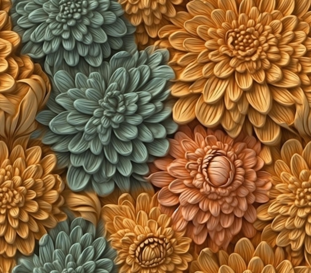 A close up of a bunch of flowers with many colors generative ai