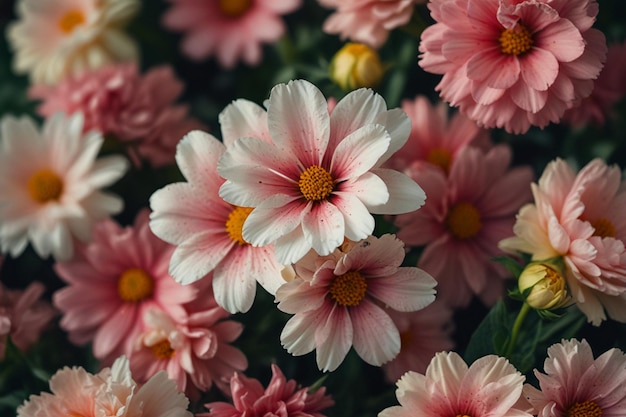 a close up of a bunch of flowers