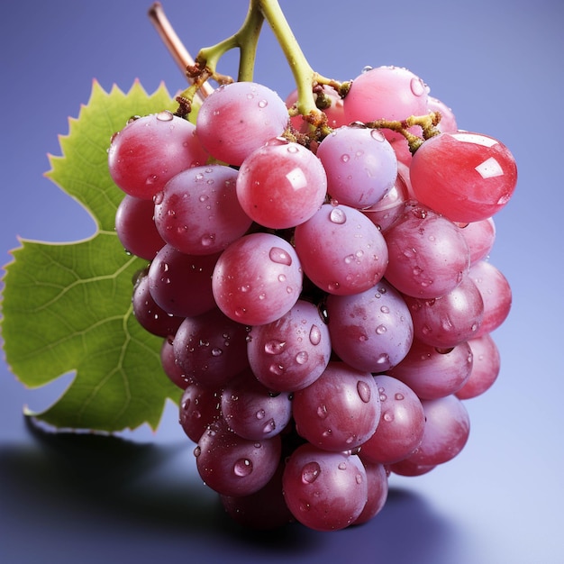 A close up of a bunch of grapes with water droplets on them generative ai