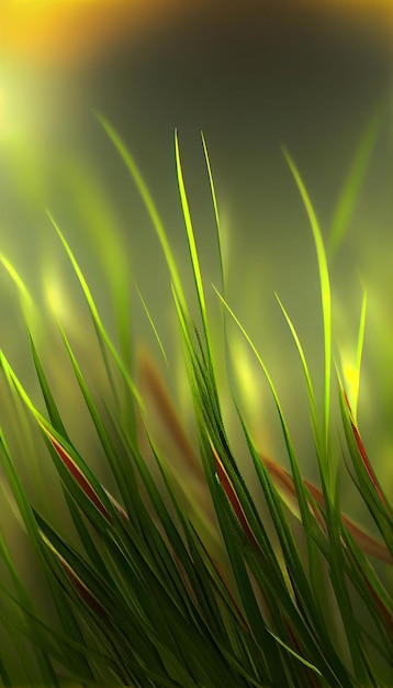 Close up of a bunch of green grass generative ai